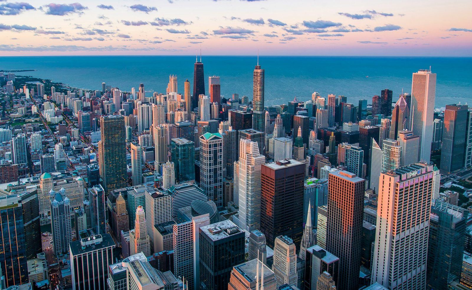 Chicago skyline along the lakefront
